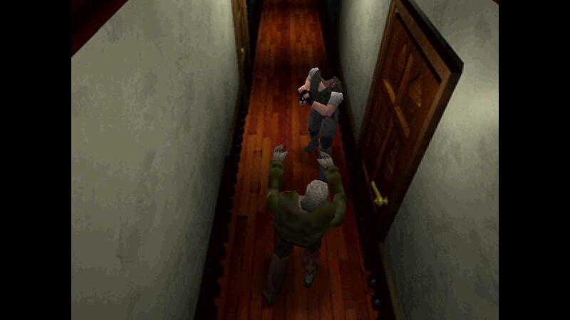 A screenshot from the 1996 video game Resident Evil from the 2026 Steam release.