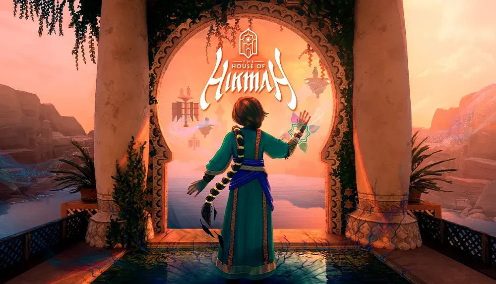 A young girl with a long ponytail and wearing a magical bracelet stands by an archway. The title, The House of Hikmah, is shown above her.