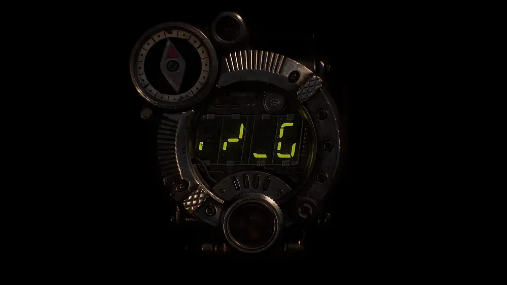 A digital watch glitching out.