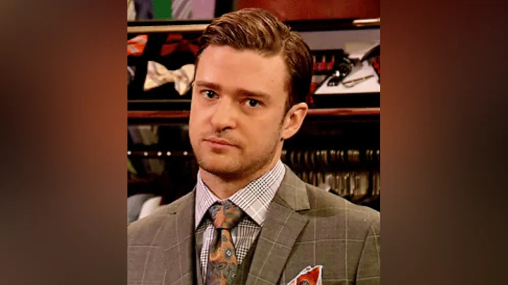 Justin Timberlake staring at the camera like, "really? Seriously?"