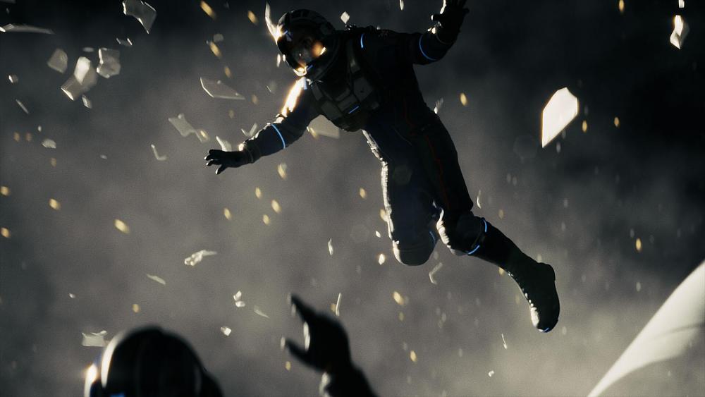 A future astronaut apparently falling out of a window.
