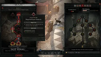 Screenshot showing the new War Plans endgame system in Diablo 4: Lord of Hatred, specifically how you curate a War Plan playlist to your personal taste.