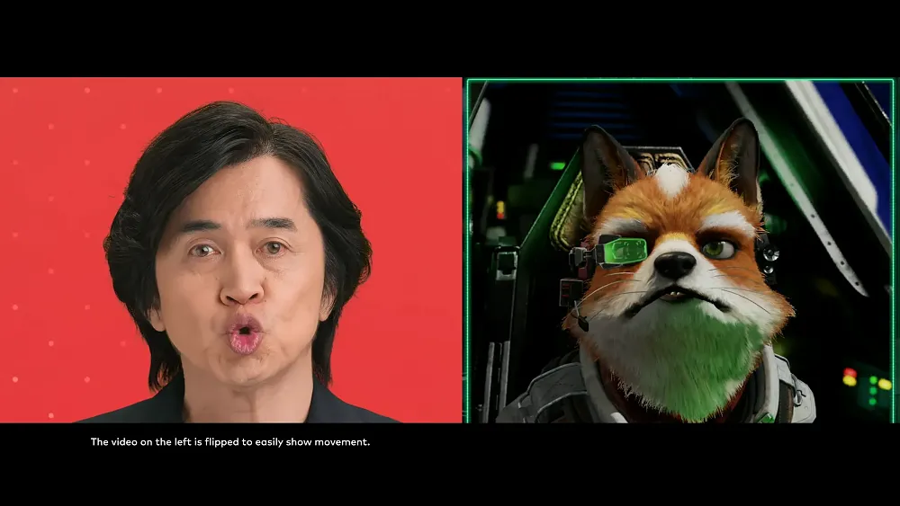Yoshiaki Koizumi and Fox McCloud kissing the viewer.