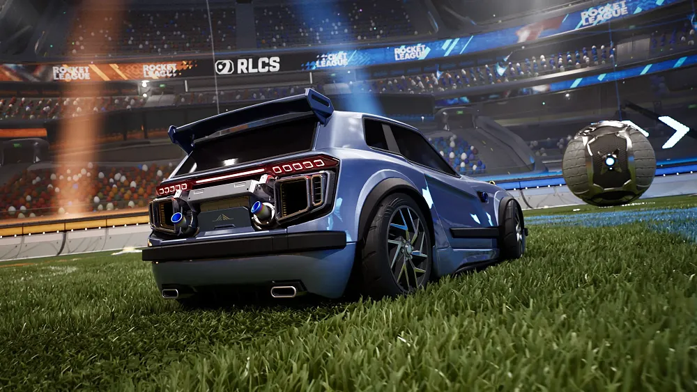 A still from the teaser reveal of Rocket League running on Unreal Engine 6.