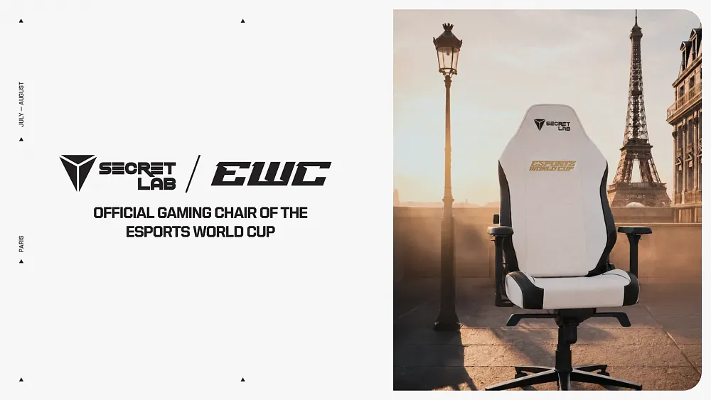 Promotion for the Secretlab partnership for the Esports World Cup 2026.