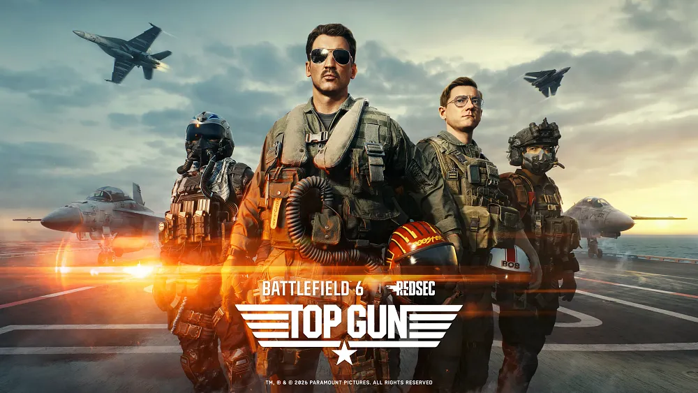 Top Gun collaboration showing characters and content from Top Gun in Battlefield 6.