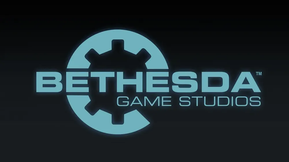 Bethesda Game Studios' logo with a simple vault door included as part of the logo.
