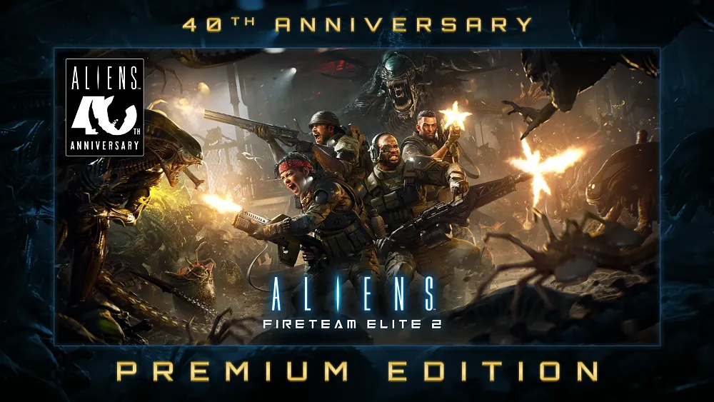 An image showing several cosmetics inspired by the 40 years of Aliens franchise history for the upcoming Aliens Fireteam Elite 2 game.