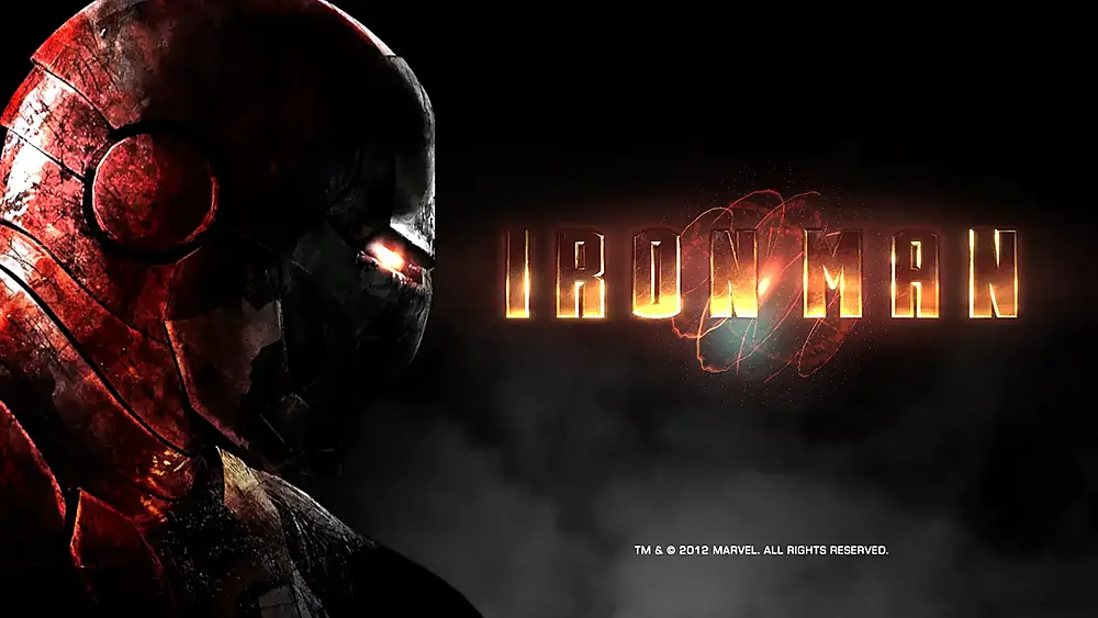 Art showing the side profile of Iron Man and the name Iron Man. This was the key art for a canceled Iron Man game from Avalanche Studios.
