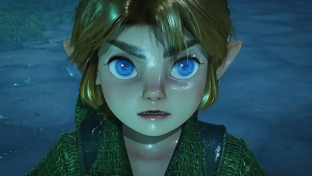 A closeup of Link from the remake of The Legend of Zelda: Ocarina of Time.