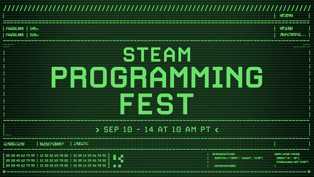 Art promoting the Steam Programming Fest from September 10 through 14, 2026.
