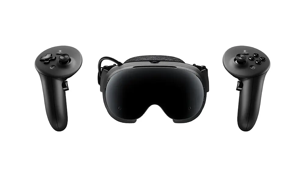 The new VR headset and VR controllers from Valve, Steam Frame.