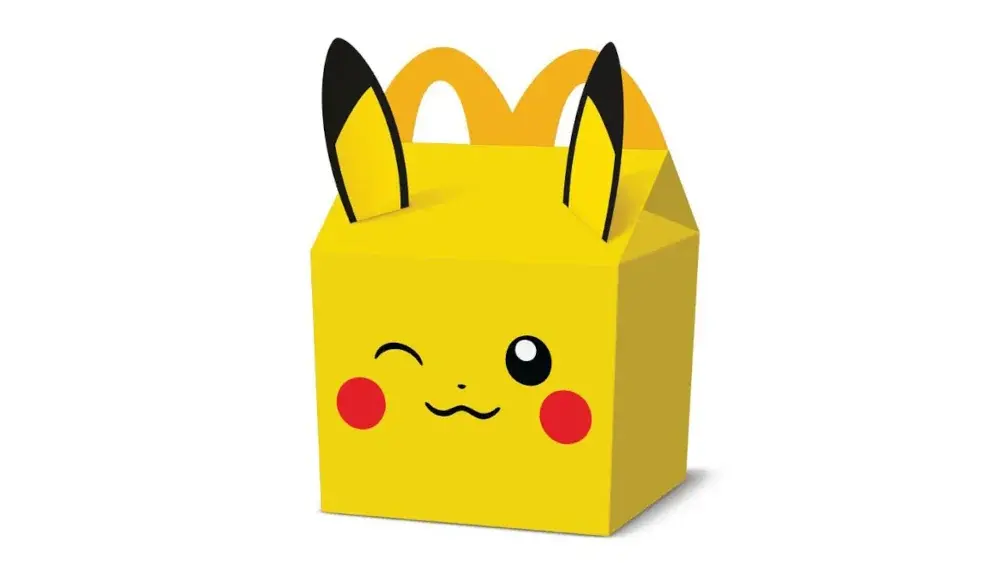 The McDonald's Happy Meal box that looks like the Pokemon Pikachu.
