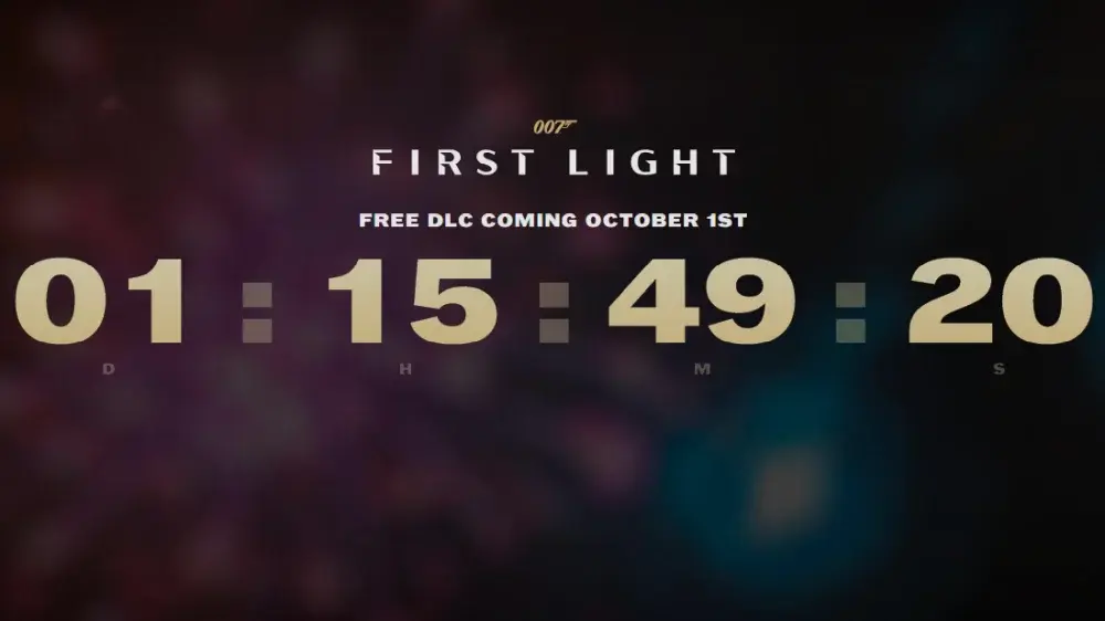 A countdown to something related to 007 First Light that ends on October 1.
