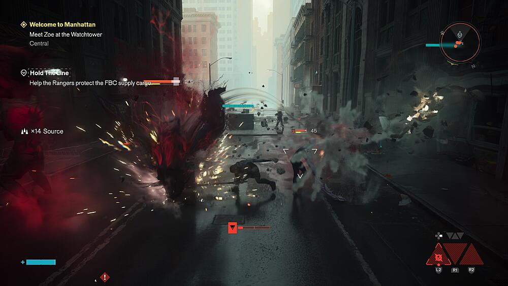 Combat encounter against paranatural enemies in Control Resonant.
