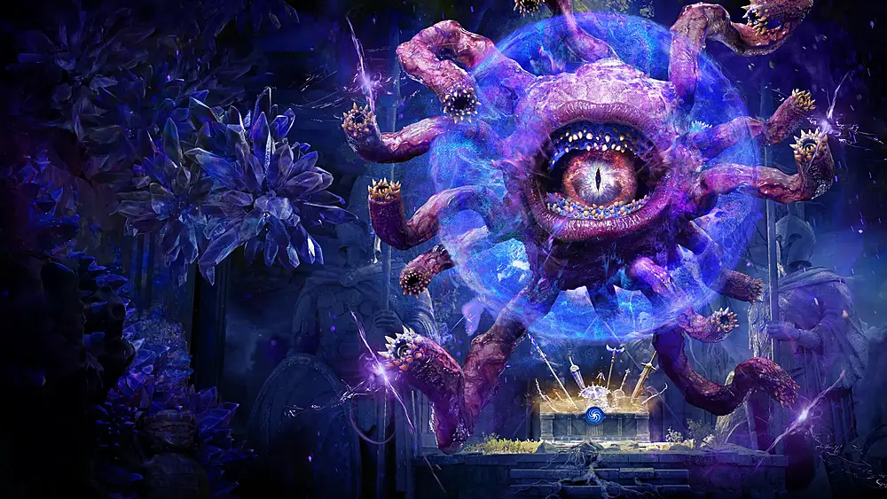 Some Cthulu looking floating eye with a bunch of tentacles.