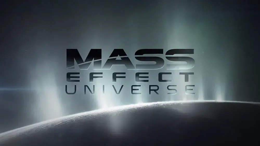 Image of the title logo from the leaked trailer for the now canceled Mass Effect Universe by BioWare.