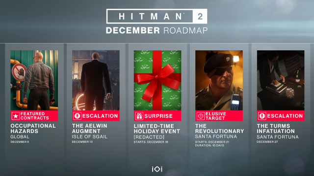 Hitman 2 December 2018 roadmap