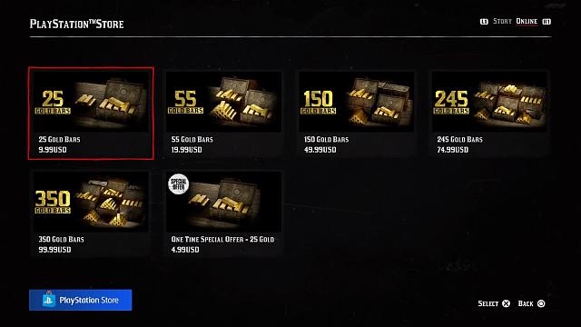 Red Dead Online gold bar store