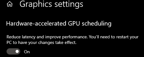 Windows 10 hardware-accelerated GPU scheduling