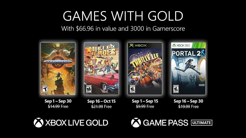 Xbox September 2022 Games with Gold