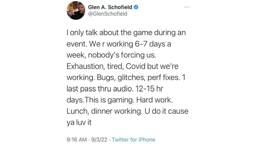Glen Schofield on crunch