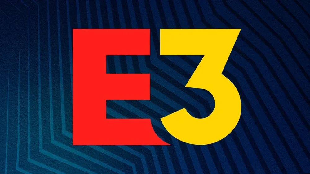 Text: E3 Visuals: Red E, yellow 3, both over a squiggly blue background