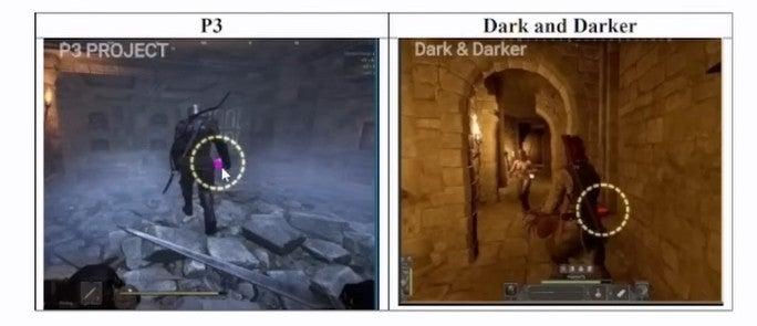 Image showing similarities between Nexon's P3 and Ironmace's Dark and Darker with how characters in both games hold similar looking potions.