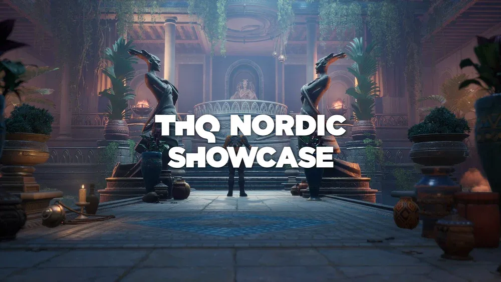 Text: THQ Nordic Showcase. Image is from an unspecified game.