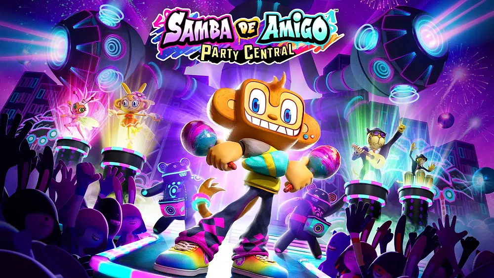 Key artwork for Samba de Amigo: Party Central for the Nintendo Switch.