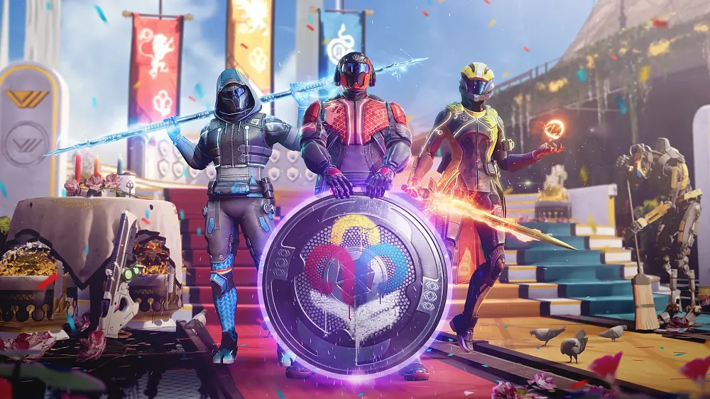 Image showing the three classes from Destiny 2 posing to promote the in-game Guardian Games event.