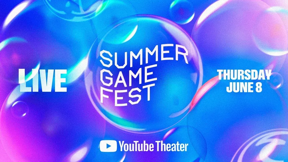 Bubbles. Text: Live, Thursday June 8. Summer Game Fest. YouTube Theater