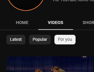 Another garbage feature YouTube is testing that defaults Video tab sorting to "For You" instead of showing the latest uploads by a channel.