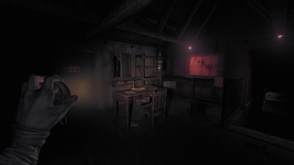 Screenshot from horror game Amnesia: The Bunker.