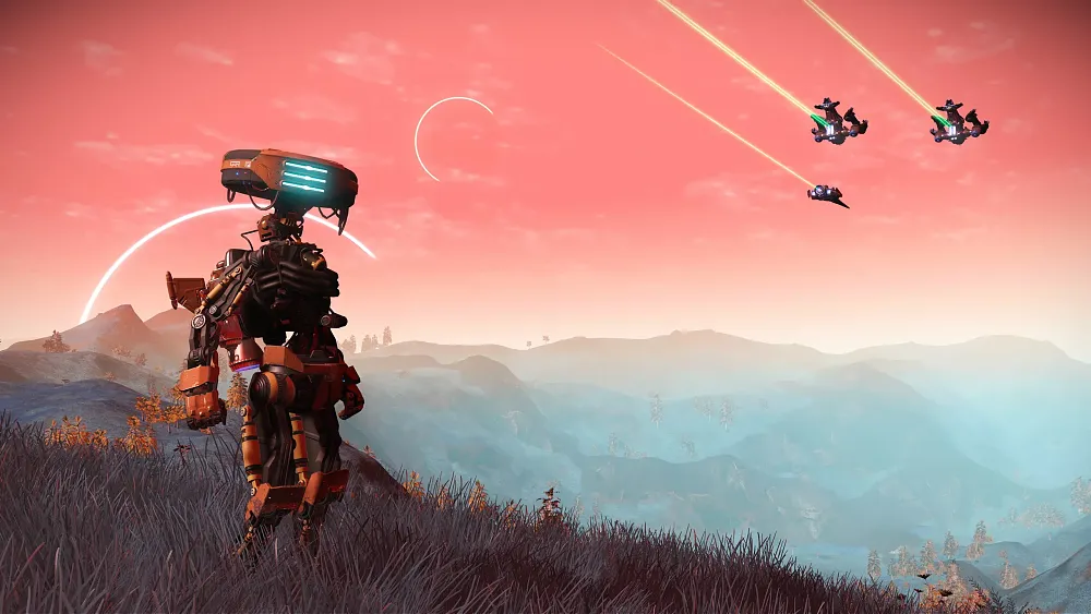 Screenshot showing a robot skin for your No Man's Sky character.