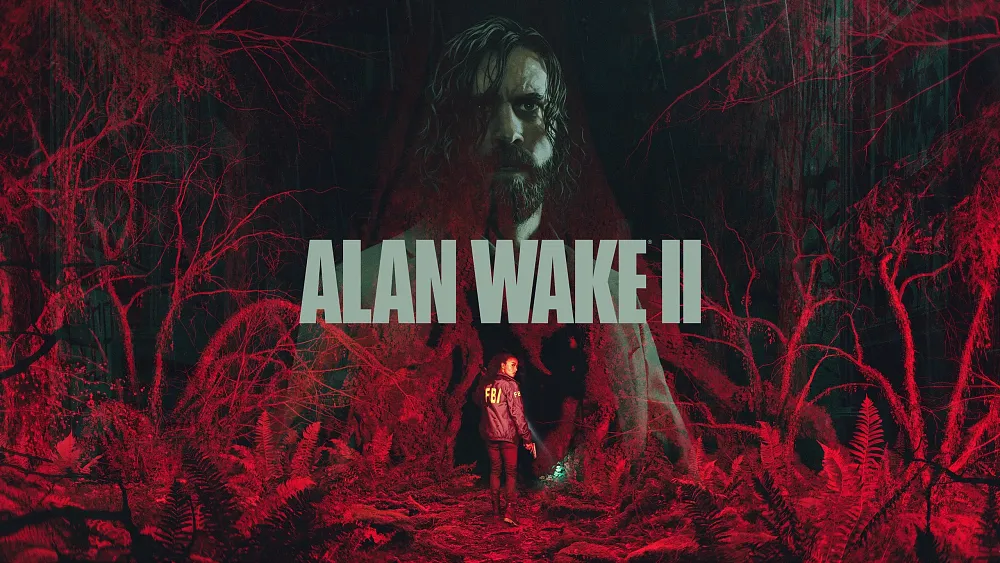 Key art visual for Alan Wake 2 showing the title and the two main characters.