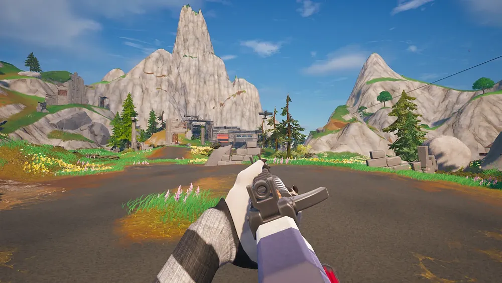 Leaked screenshot showing Fortnite's upcoming first-person mode.