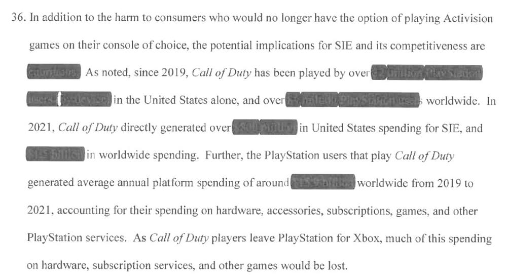 Poorly redacted statement from Sony's Jim Ryan says Call of Duty pulls in $1.5 billion annually for PlayStation.