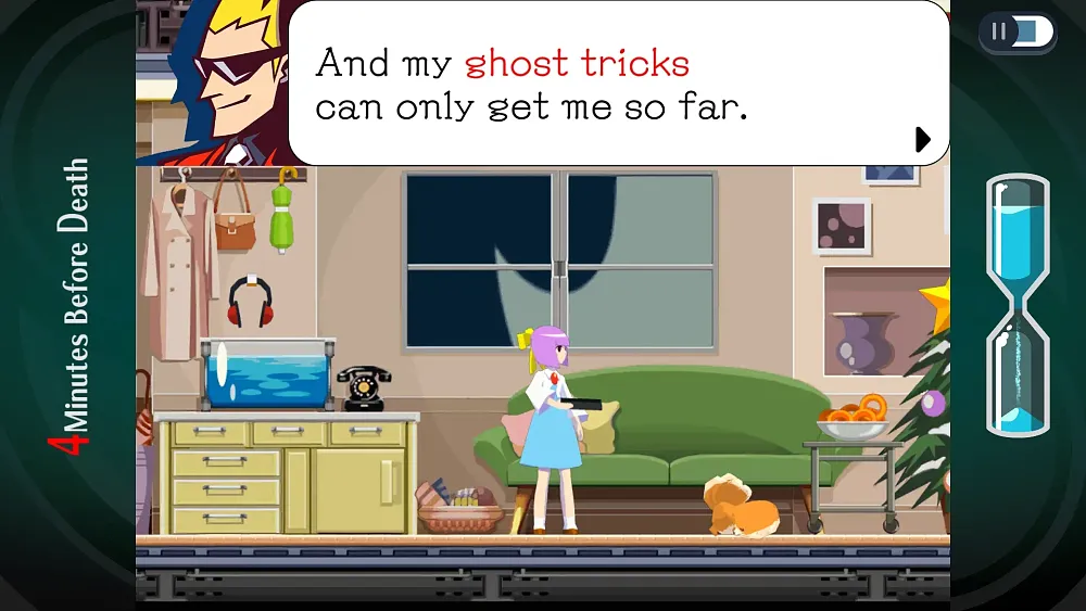 A screenshot from the remake of the game Ghost Trick: Phantom Detective.