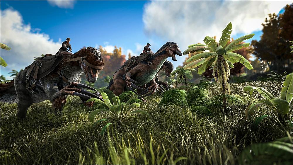 Screenshot from the survival game with dinosaurs, Ark: Survival Evolved.