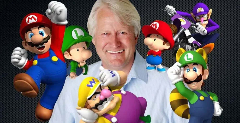 Voice of Mario Charles Martinet with several characters he's voiced for Nintendo.