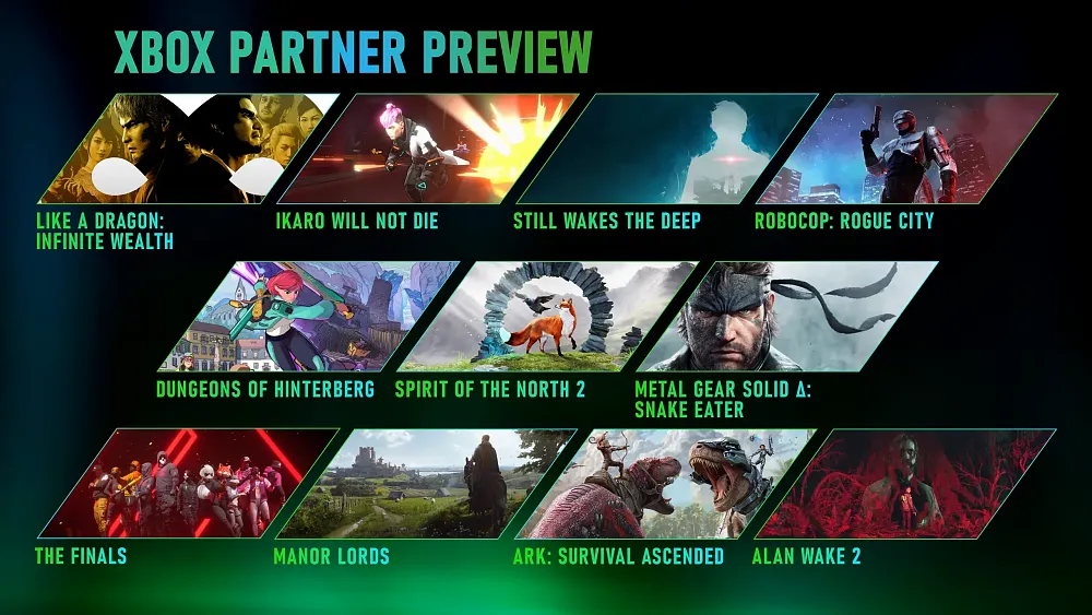 Several different games shown during the Xbox Partner Preview showcase.
