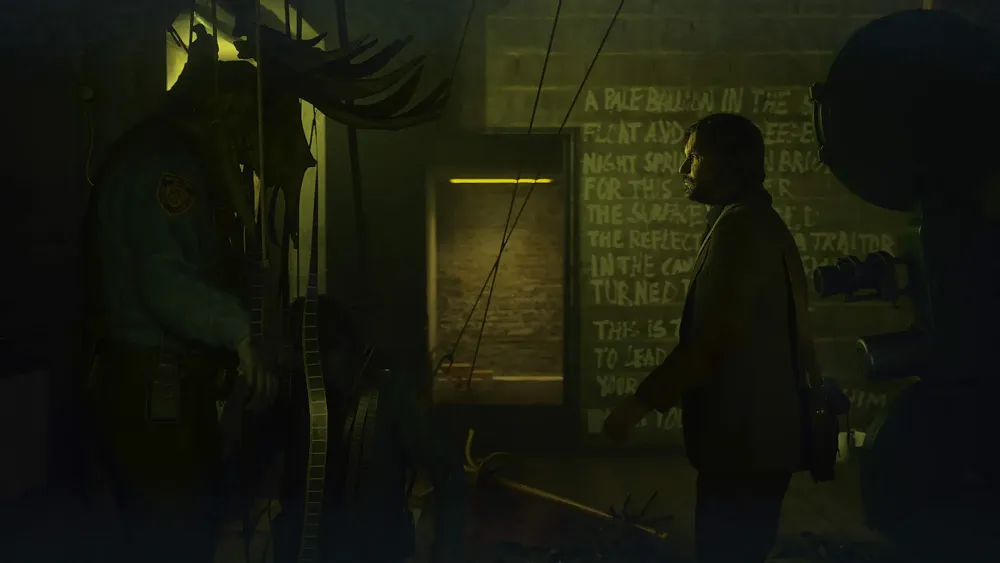 An image showing a live-action cutscene in Alan Wake 2.