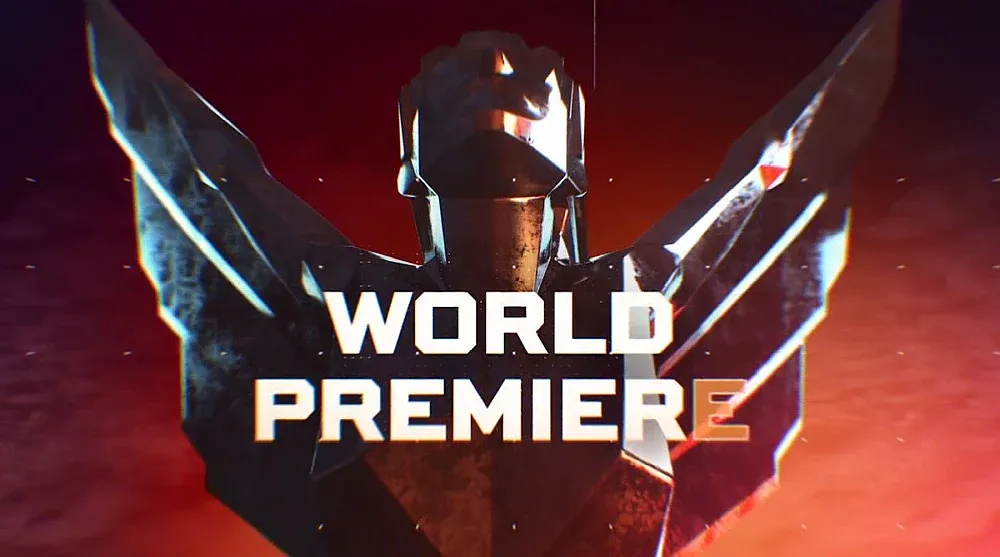 The 'World Premiere' card shown before new trailer reveals at previous Game Awards.