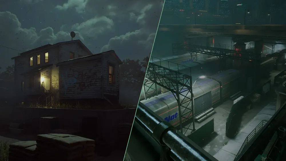 Image showing two different legacy maps from an older entry in the Payday franchise.