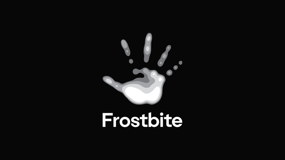A topographical handprint logo with the word Frostbite under.