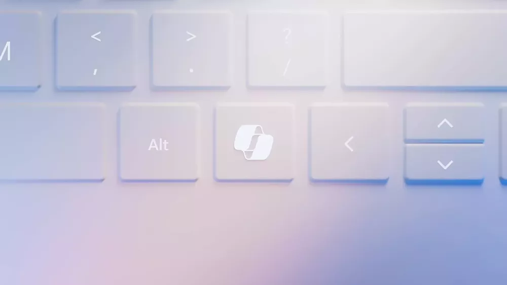 The new Copilot AI assistance key introduced by Microsoft.