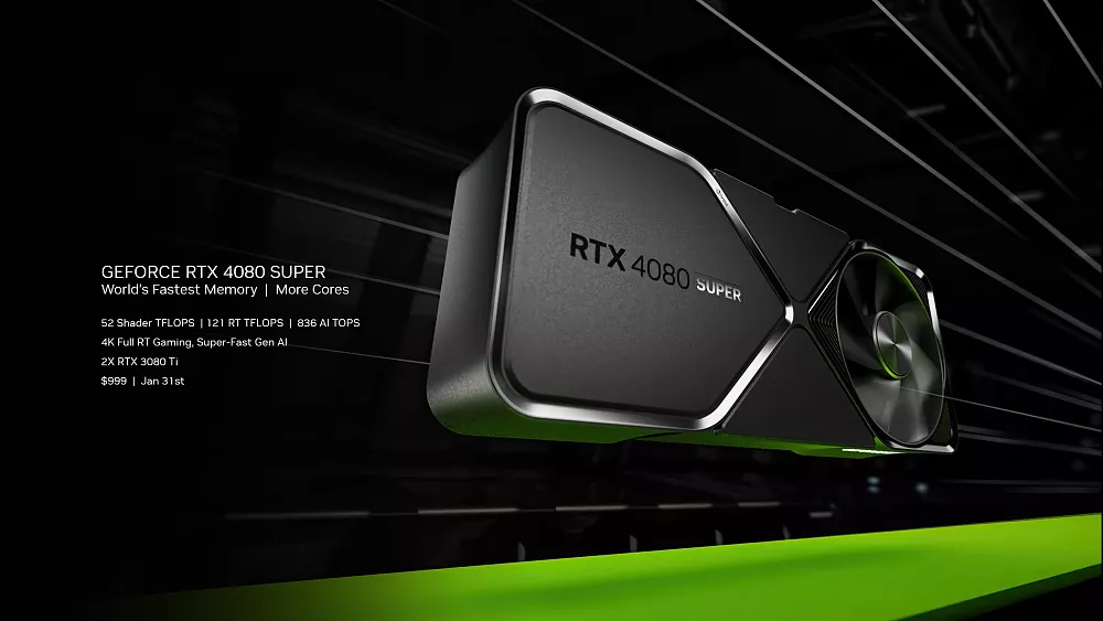 The new Nvidia RTX 4080 Super video card.