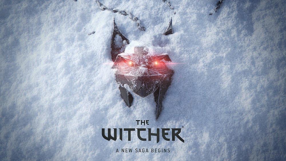 Teaser for the next Witcher game showing a medallion partially covered in snow.