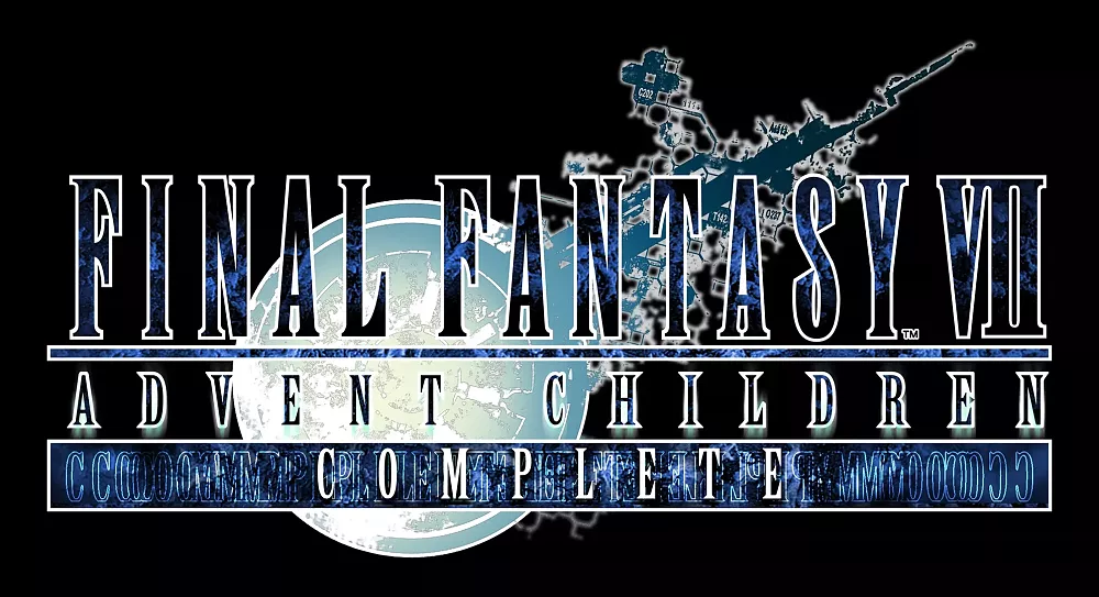 Stylized title art for Final Fantasy 7: Advent Children Complete.